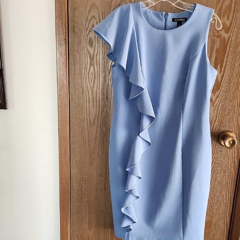 Elegant Blue Ruffle Dress